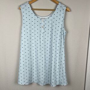 Sweet Honey- Women's Size XL Polka Dot Tank Blue